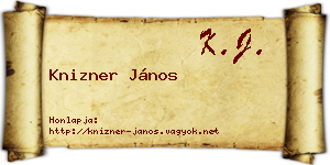 Knizner János névjegykártya