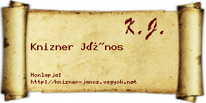 Knizner János névjegykártya