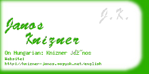 janos knizner business card